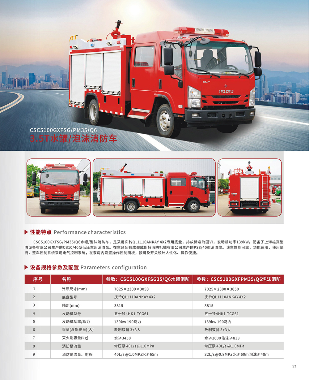 3.5T水罐/泡沫消防车