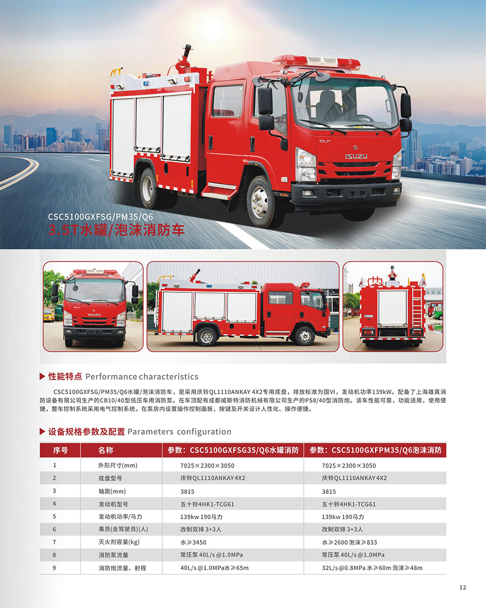 3.5T水罐/泡沫消防车